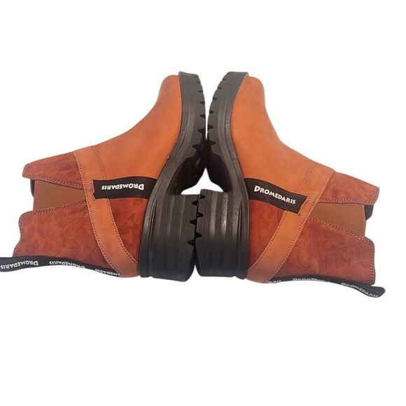 Dromedaris Katniss Orange Leather Chunky Sole Chelsea Boot Size 42 - Picture 11 of 12